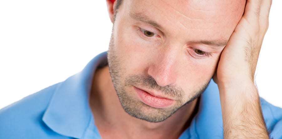 man looking stressed